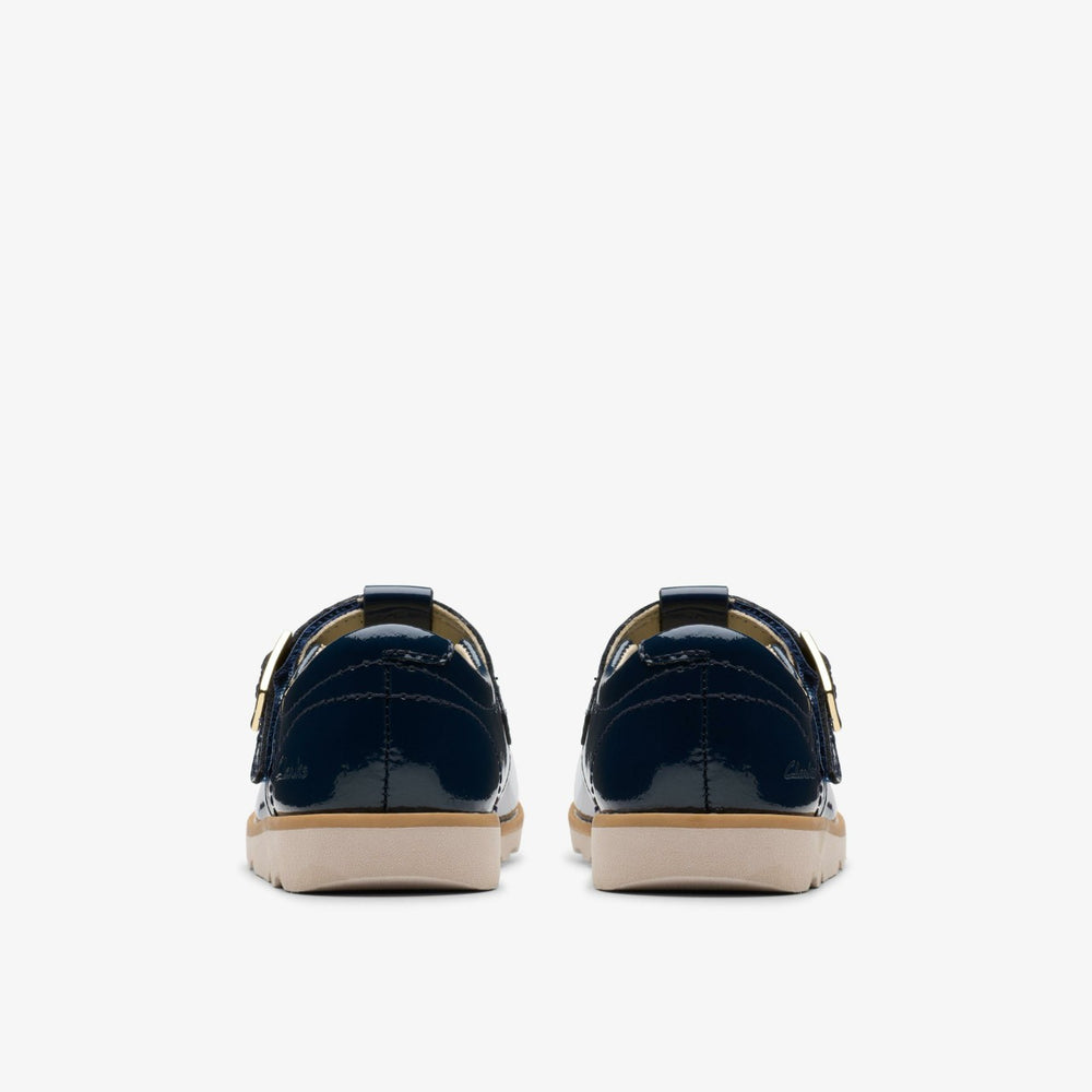 Crown Print Toddler Navy Patent