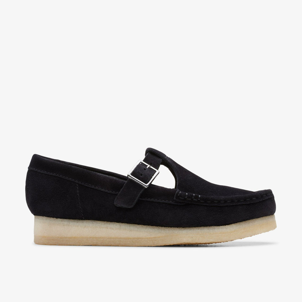 Wallabee T Bar Black Suede