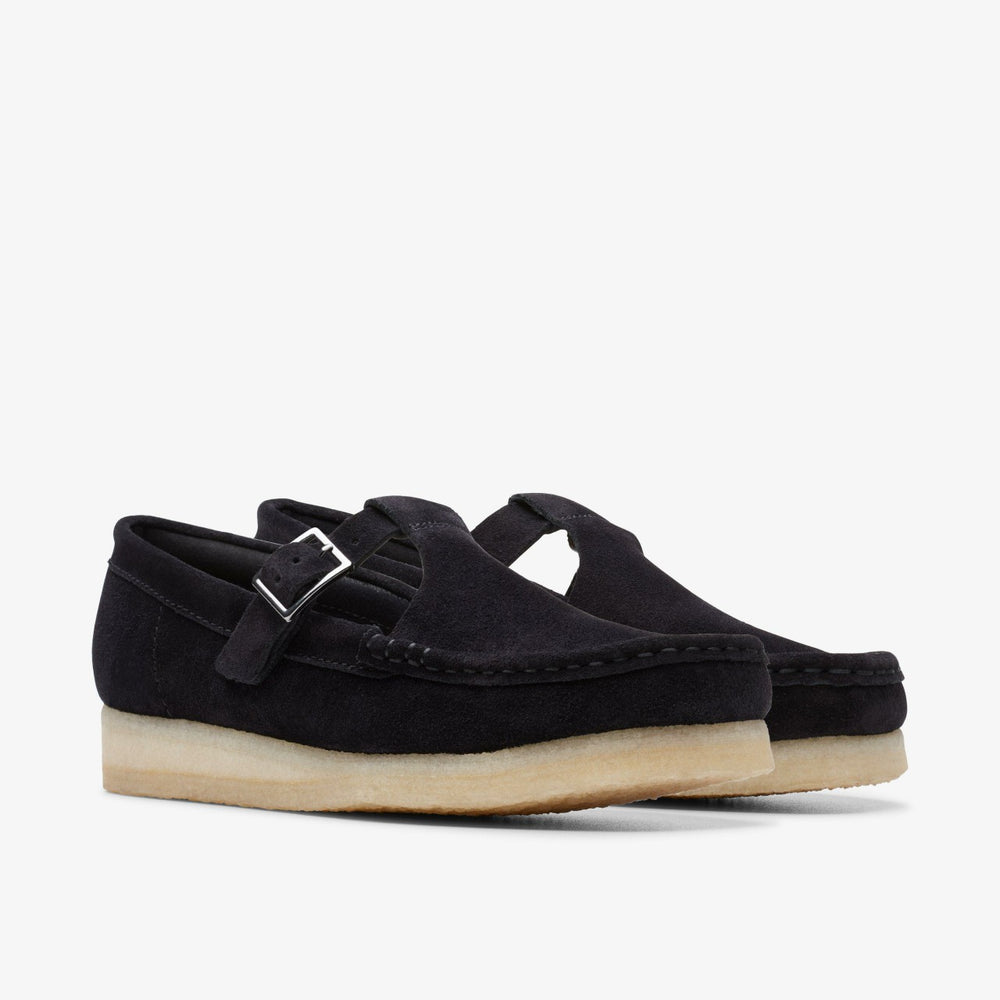 Wallabee T Bar Black Suede