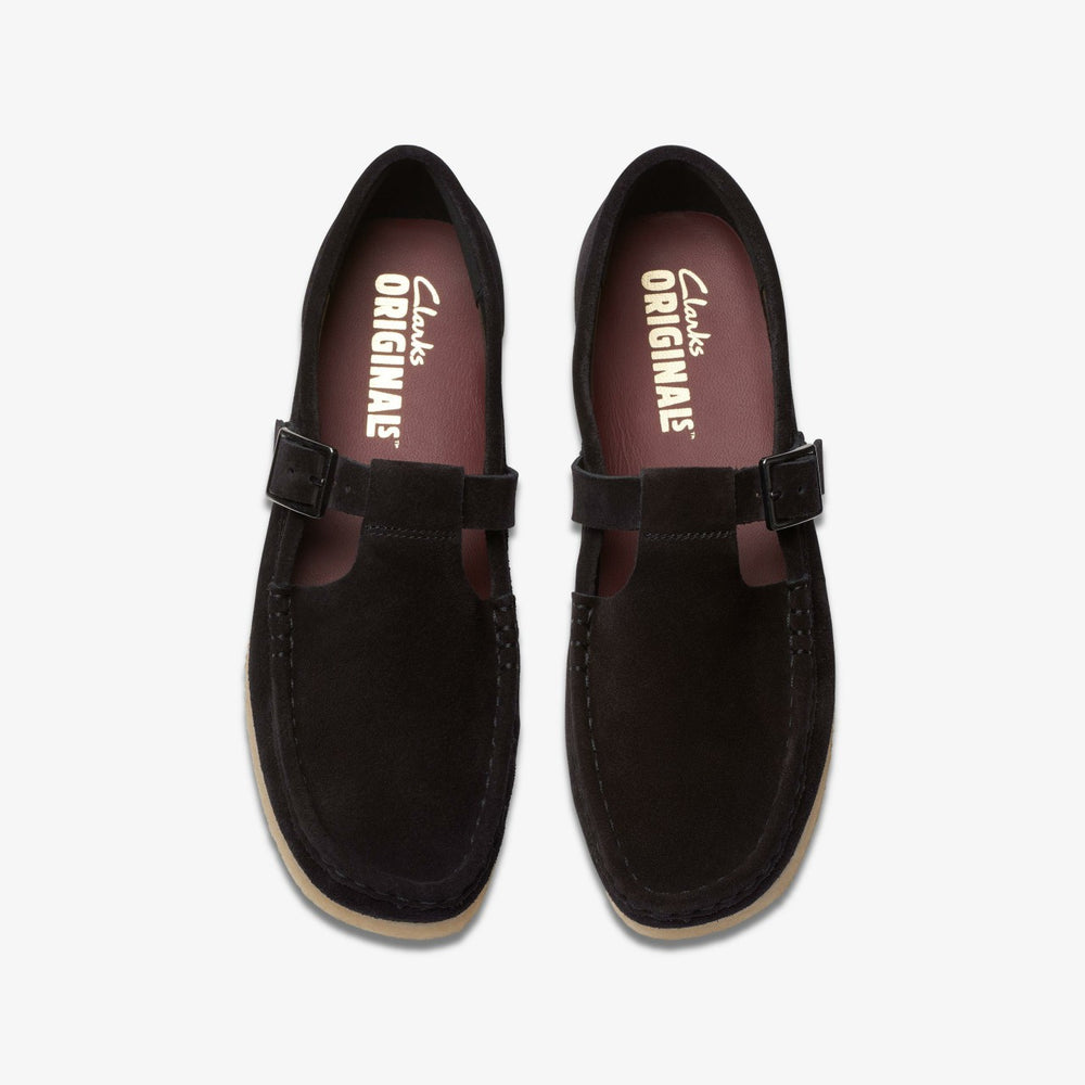 Wallabee T Bar Black Suede