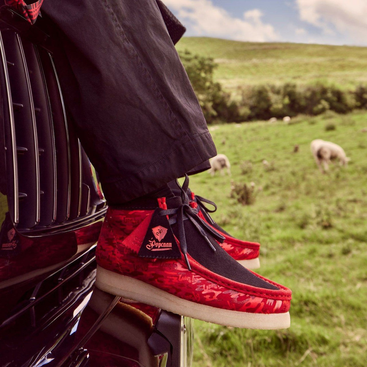 Wallabee Boot Red Camouflage