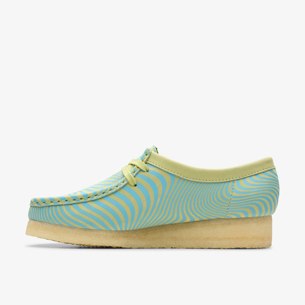 Wallabee Blue/Lime Print