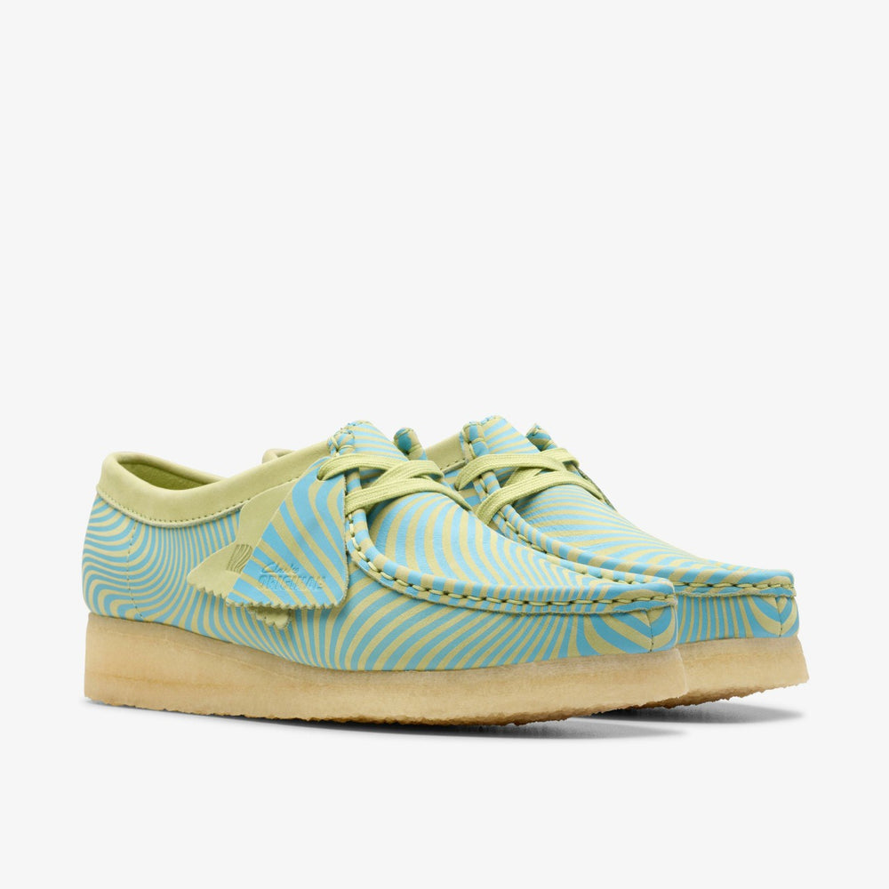 Wallabee Blue/Lime Print