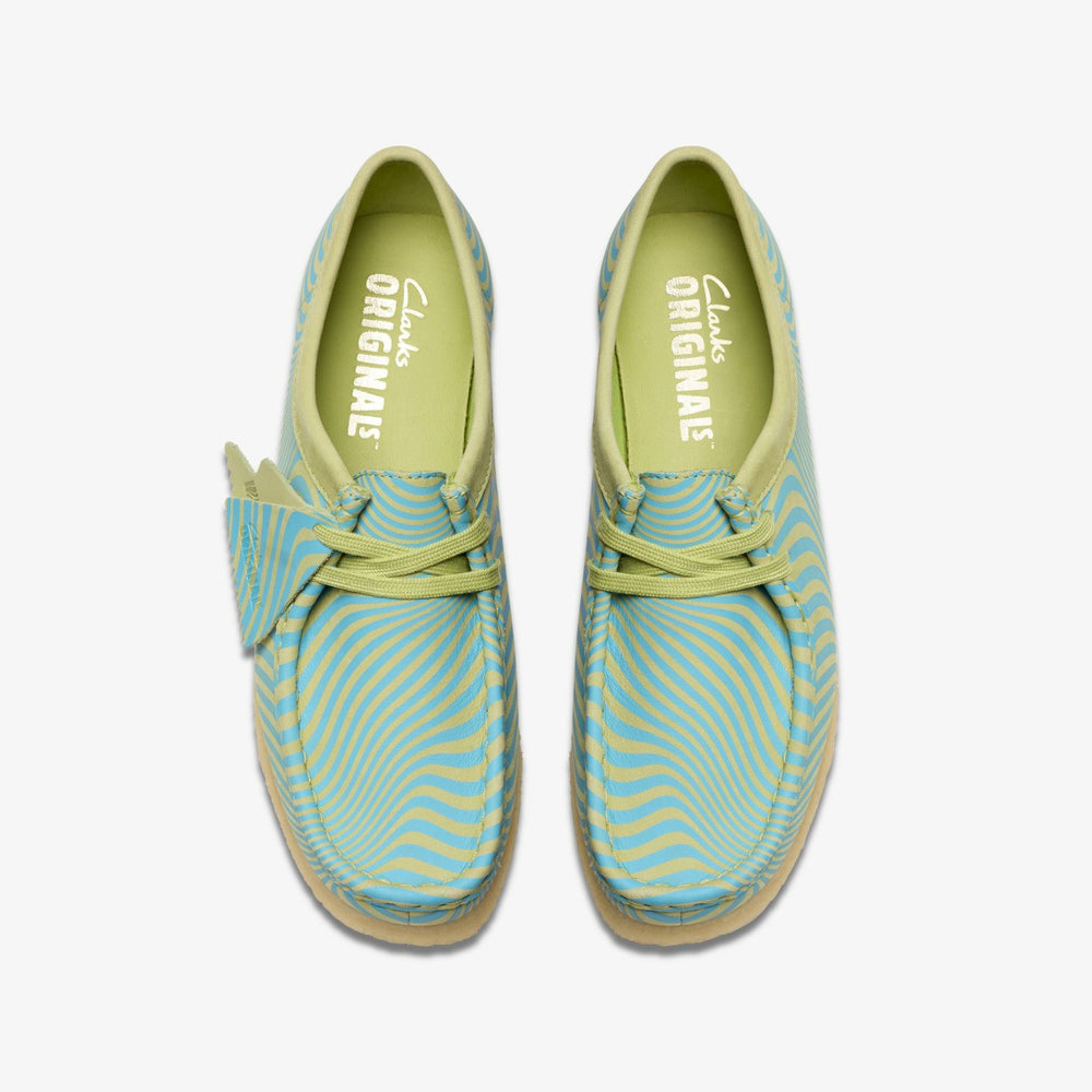 Wallabee Blue/Lime Print