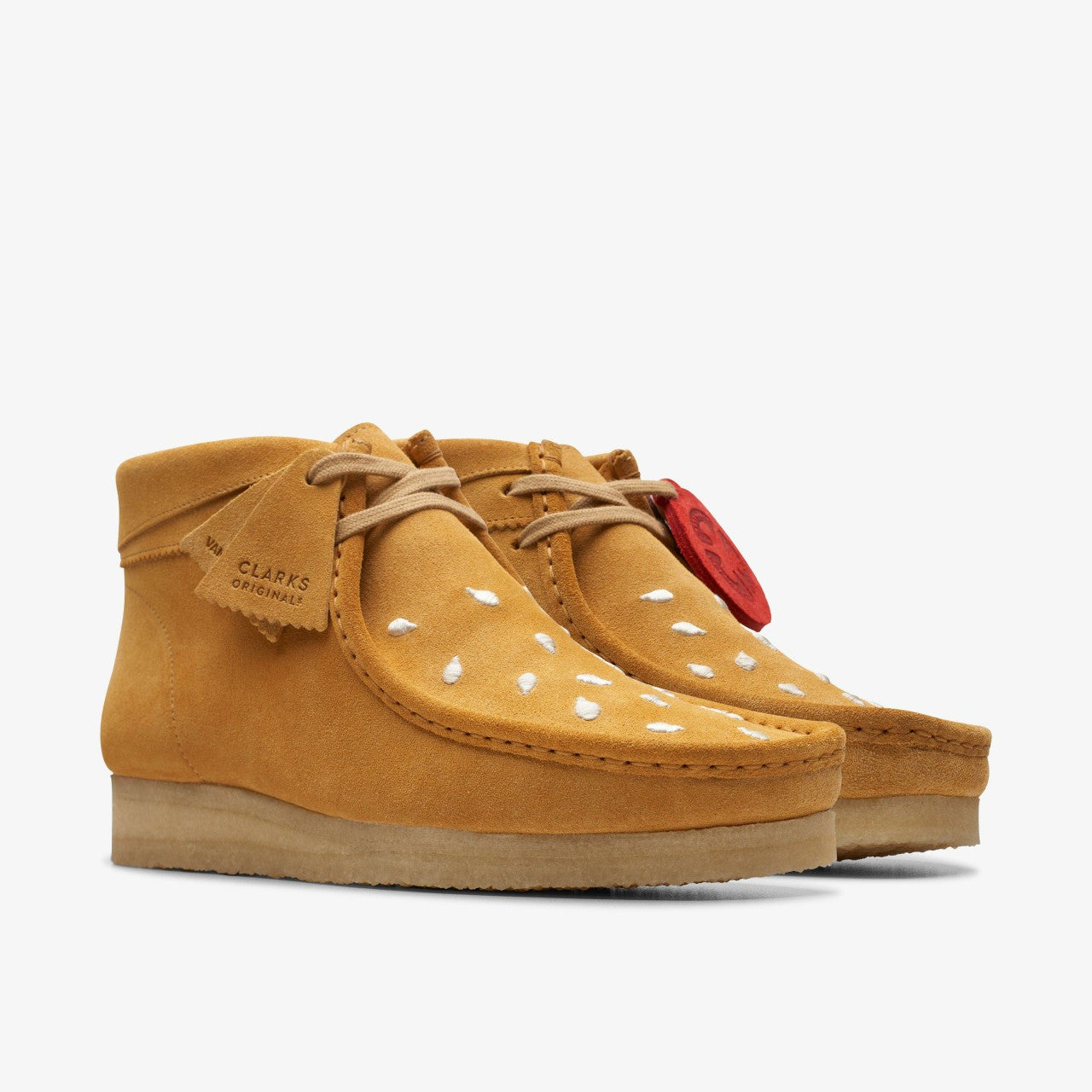 Wallabee Boot Tan Embroidery