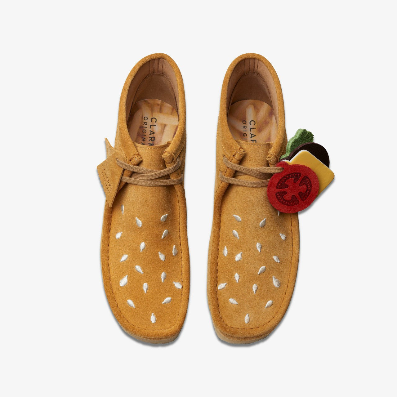 Wallabee Boot Tan Embroidery