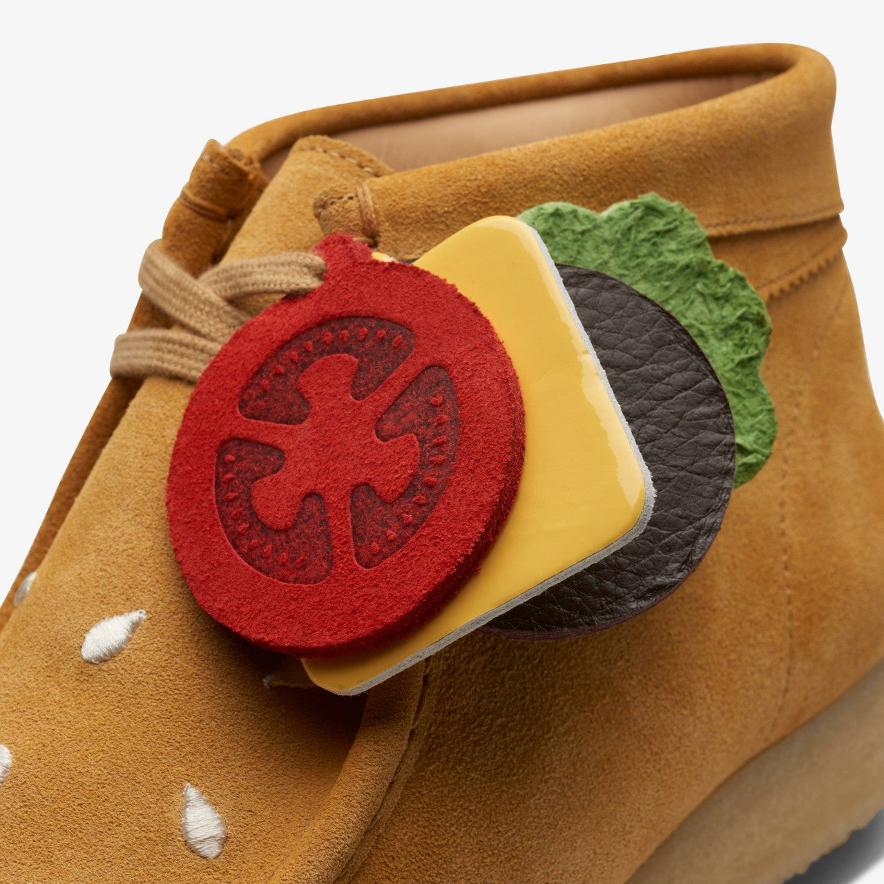 Wallabee Boot Tan Embroidery