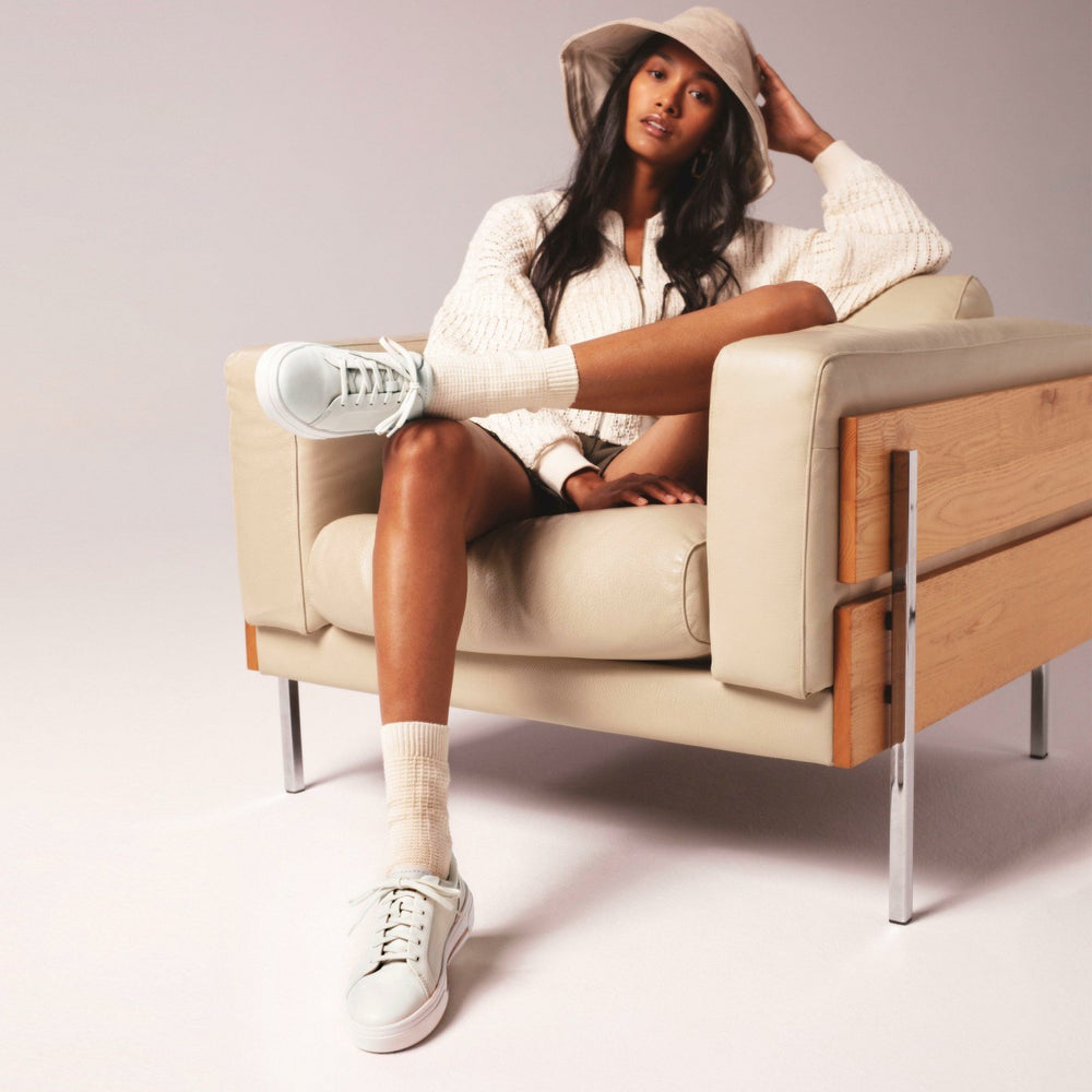 Hollyhock Walk Off White Leather