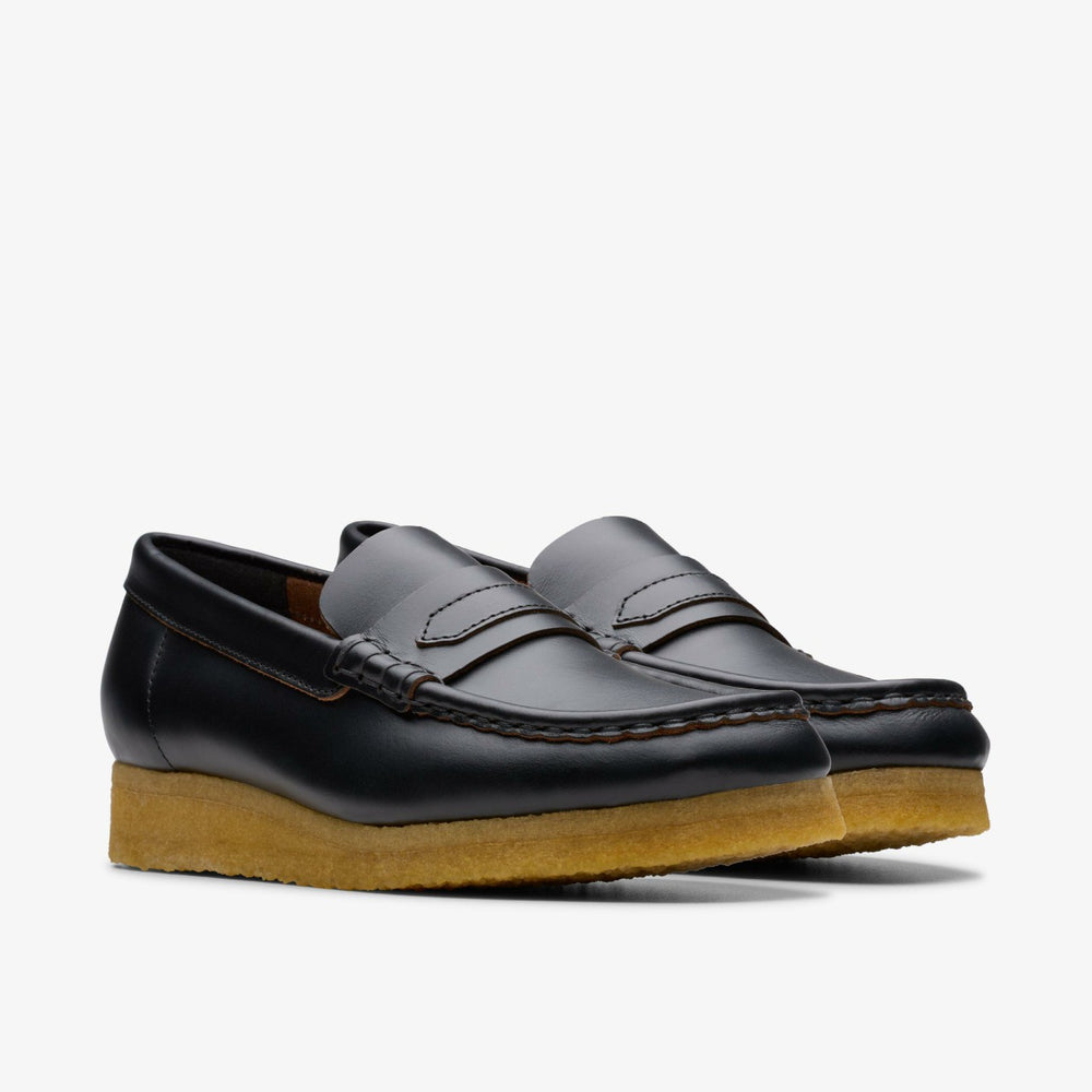 Wallabee Loafer Black Smooth Leather