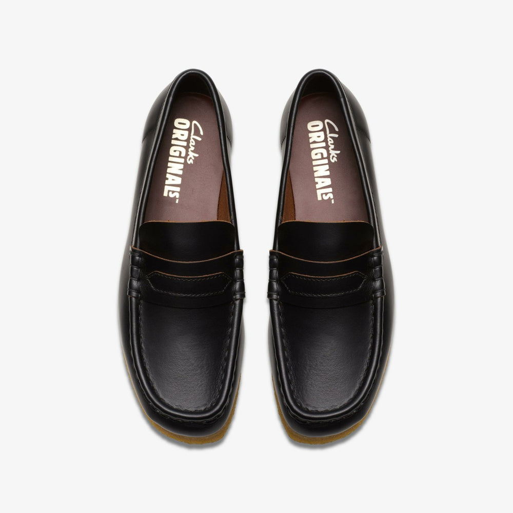 Wallabee Loafer Black Smooth Leather