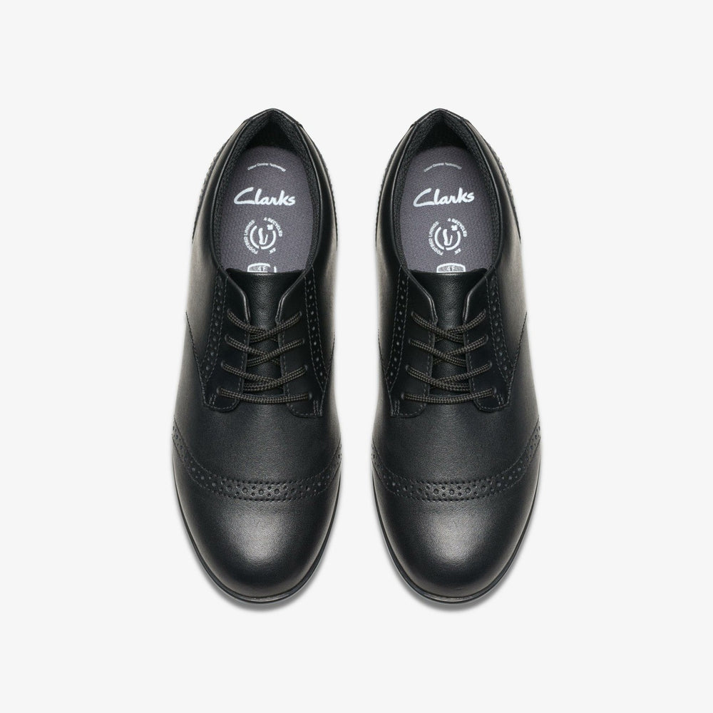 Finja Brogue Youth Black Leather