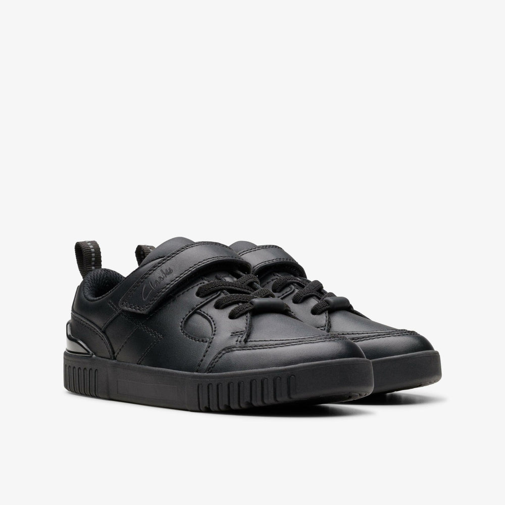 Oslo Flare Kid Black Leather