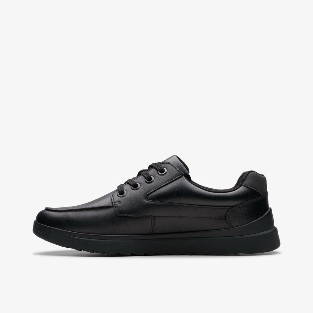 Keelan Flare Youth Black Leather