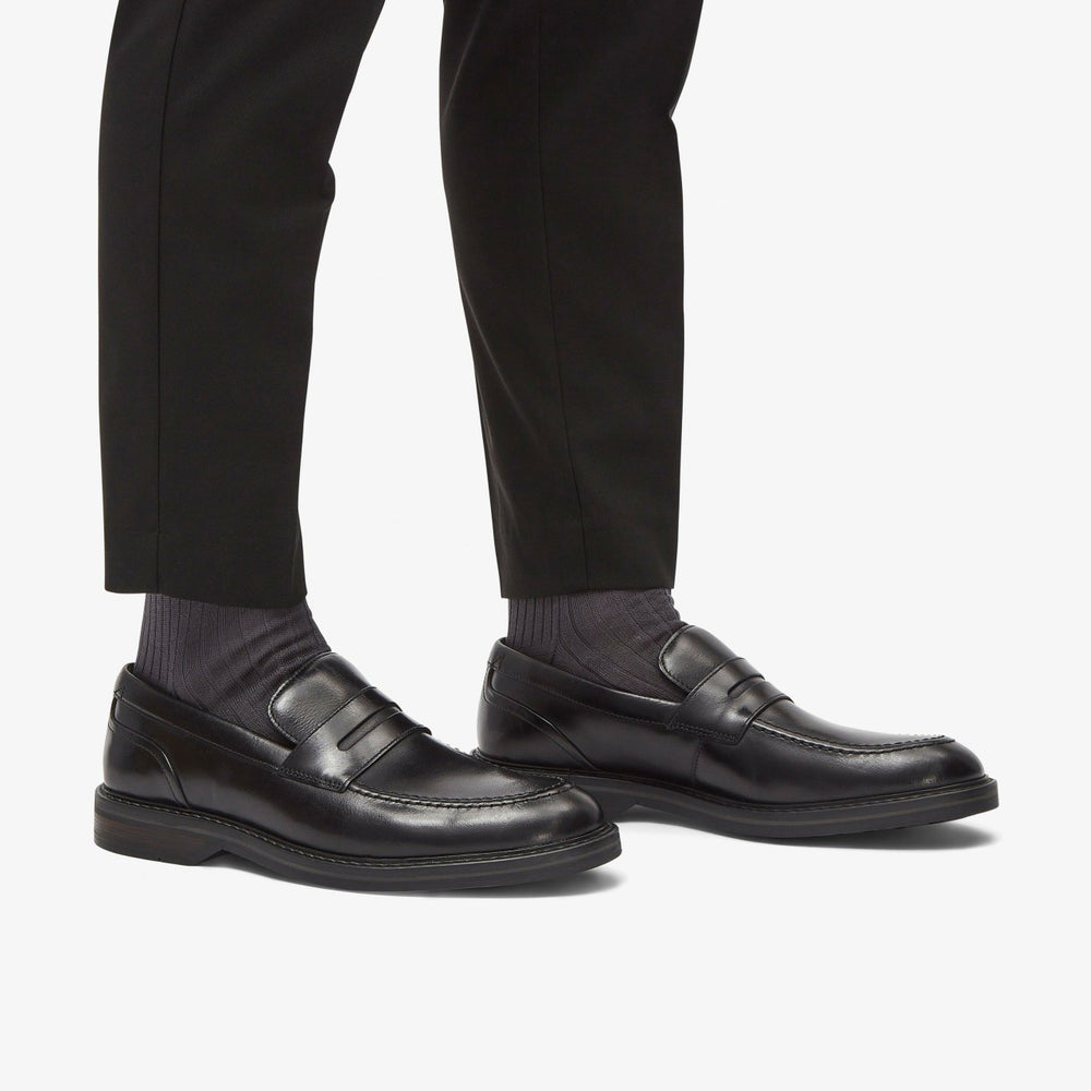 Aldwin Step Loafer Black Leather