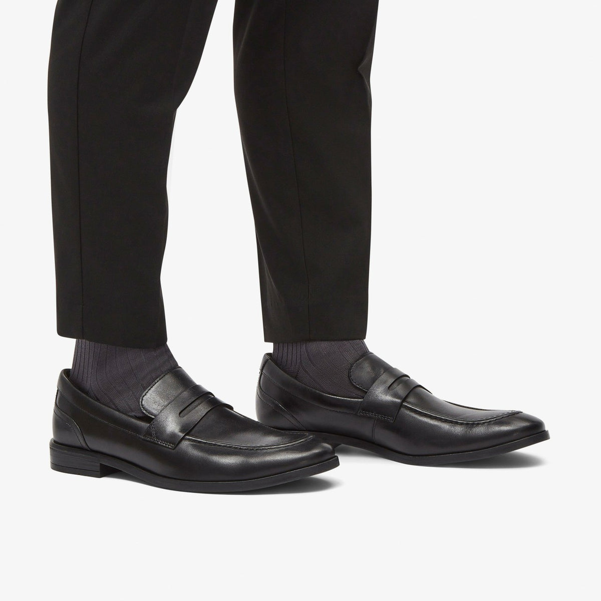 Brandon Step Loafer Black Leather