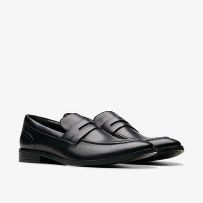 Brandon Step Loafer Black Leather