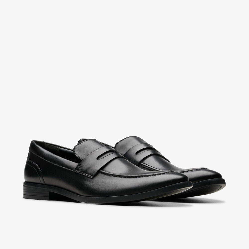 Brandon Step Loafer Black Leather