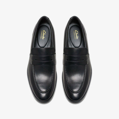 Brandon Step Loafer Black Leather