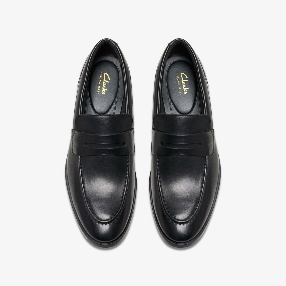 Brandon Step Loafer Black Leather