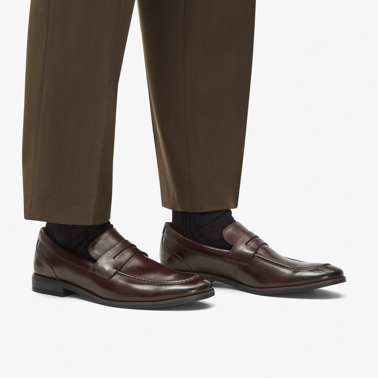 Brandon Step Loafer Dark Brown Leather