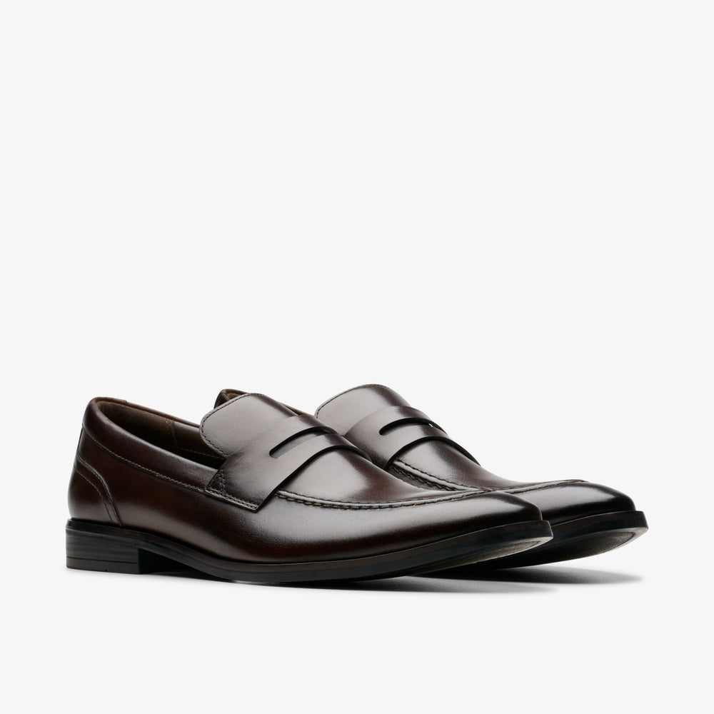 Brandon Step Loafer Dark Brown Leather