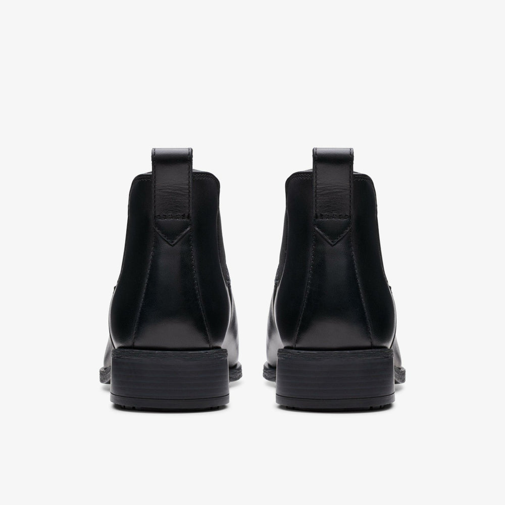 Havisham Top Ankle Boot Black Leather