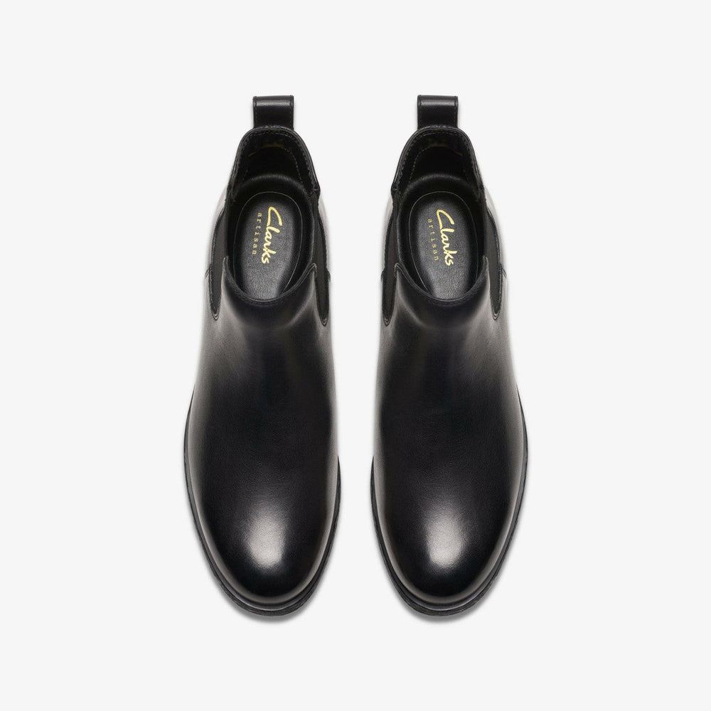 Havisham Top Ankle Boot Black Leather