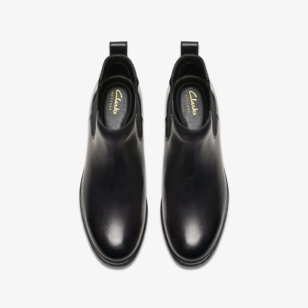 Havisham Top Ankle Boot Black Leather