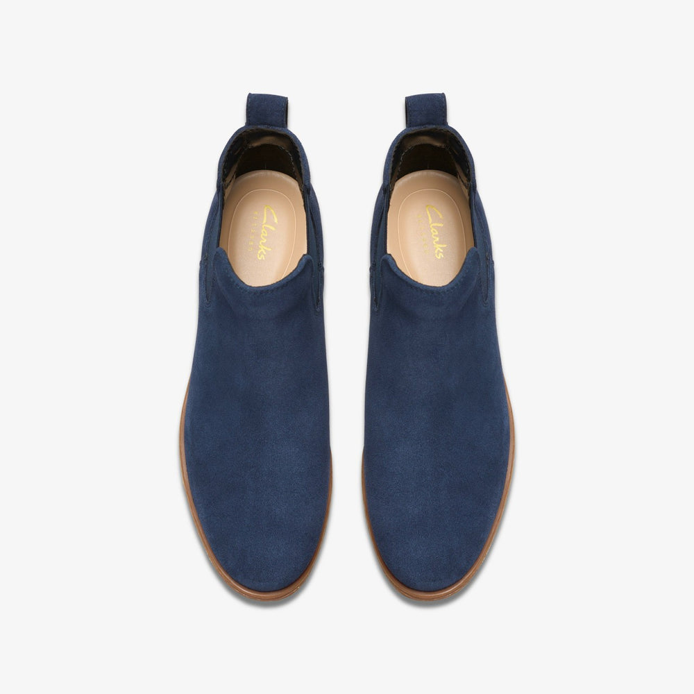Havisham Top Ankle Boot Navy Suede