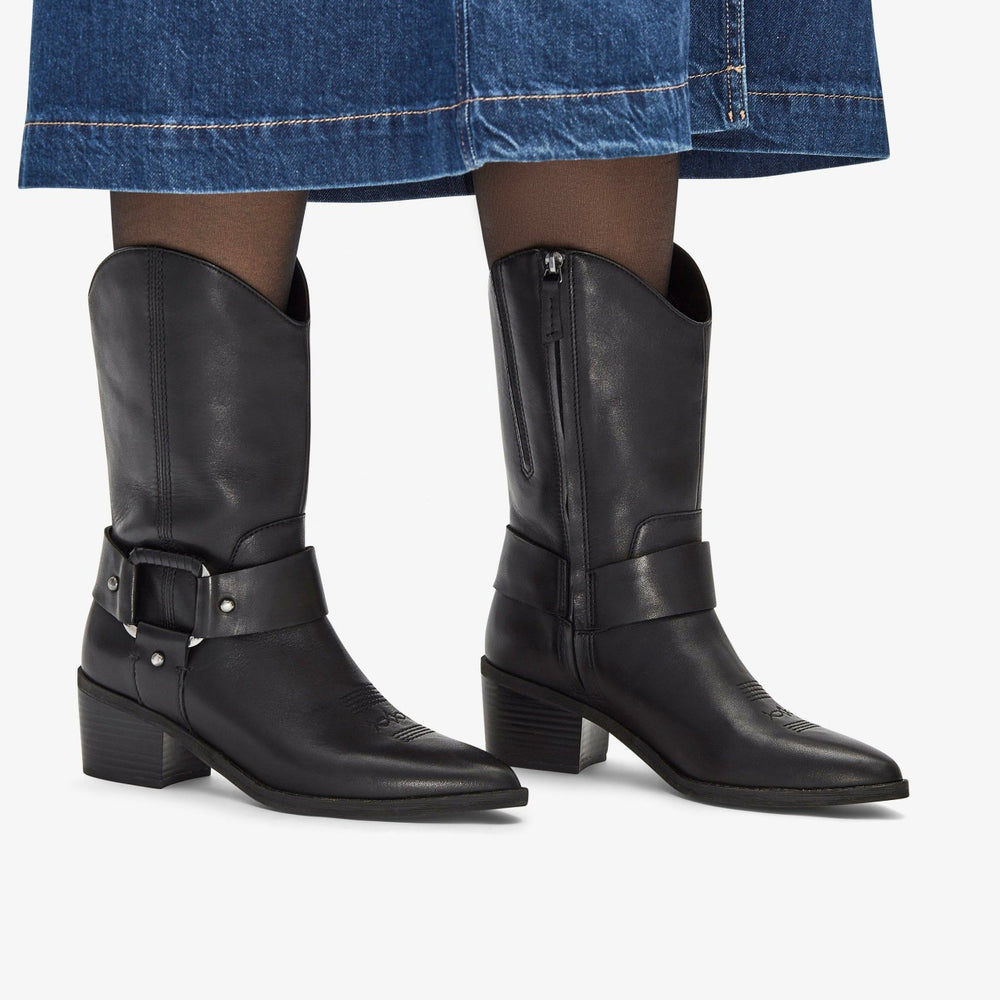 Morzine Rise Black Leather