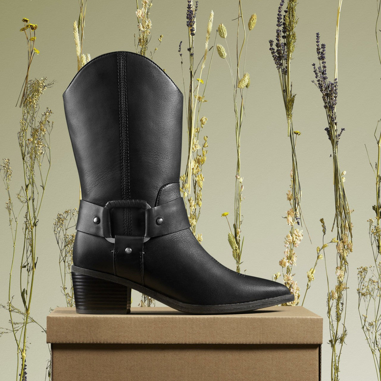 Morzine Rise Black Leather