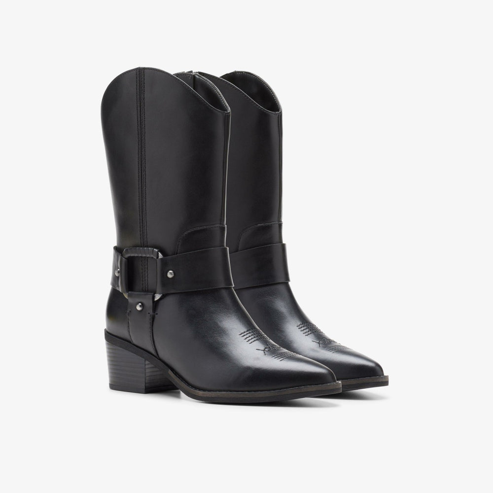 Morzine Rise Black Leather