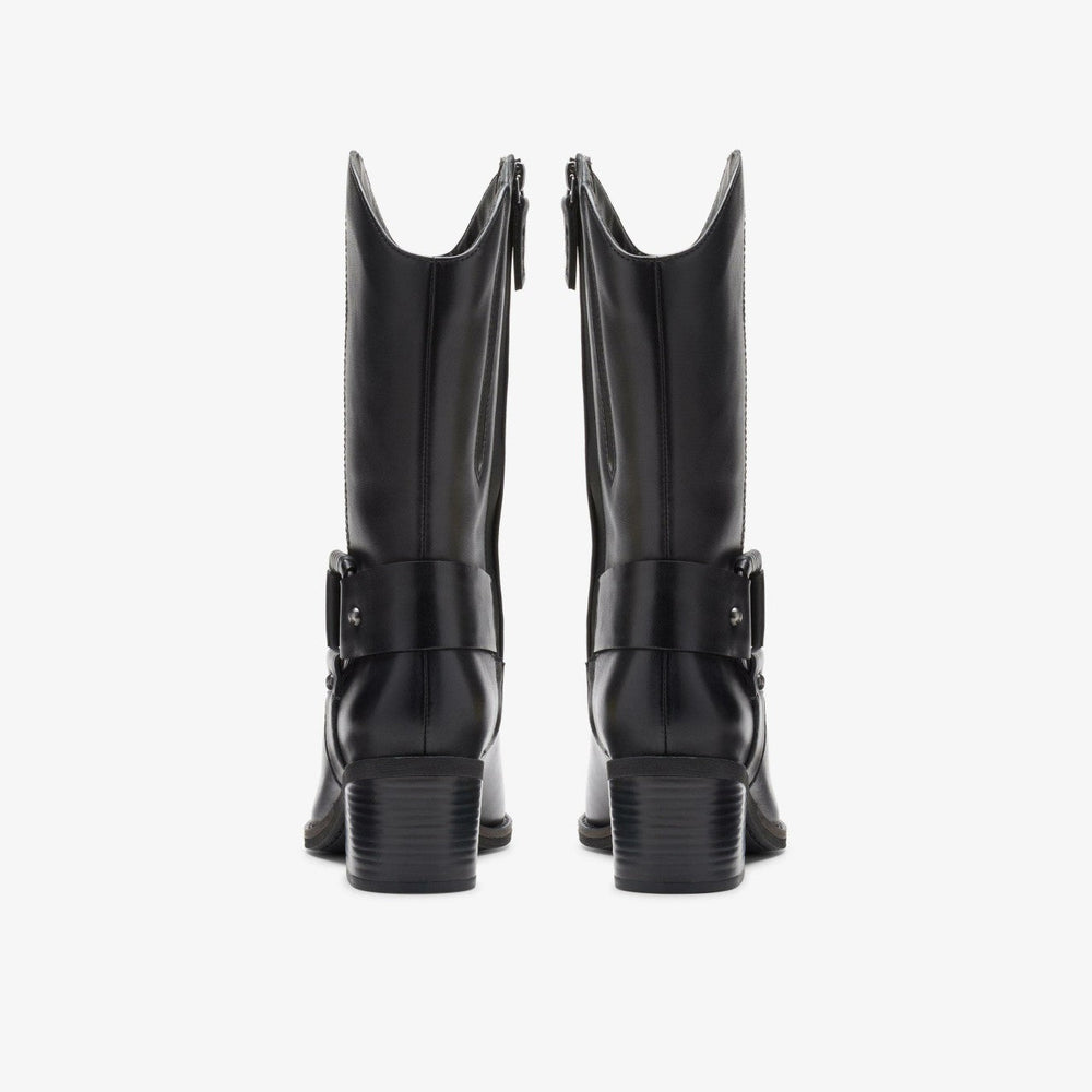 Morzine Rise Black Leather