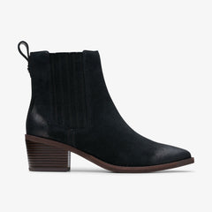 Morzine Top Ankle Boot Black Suede