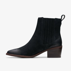Morzine Top Ankle Boot Black Suede