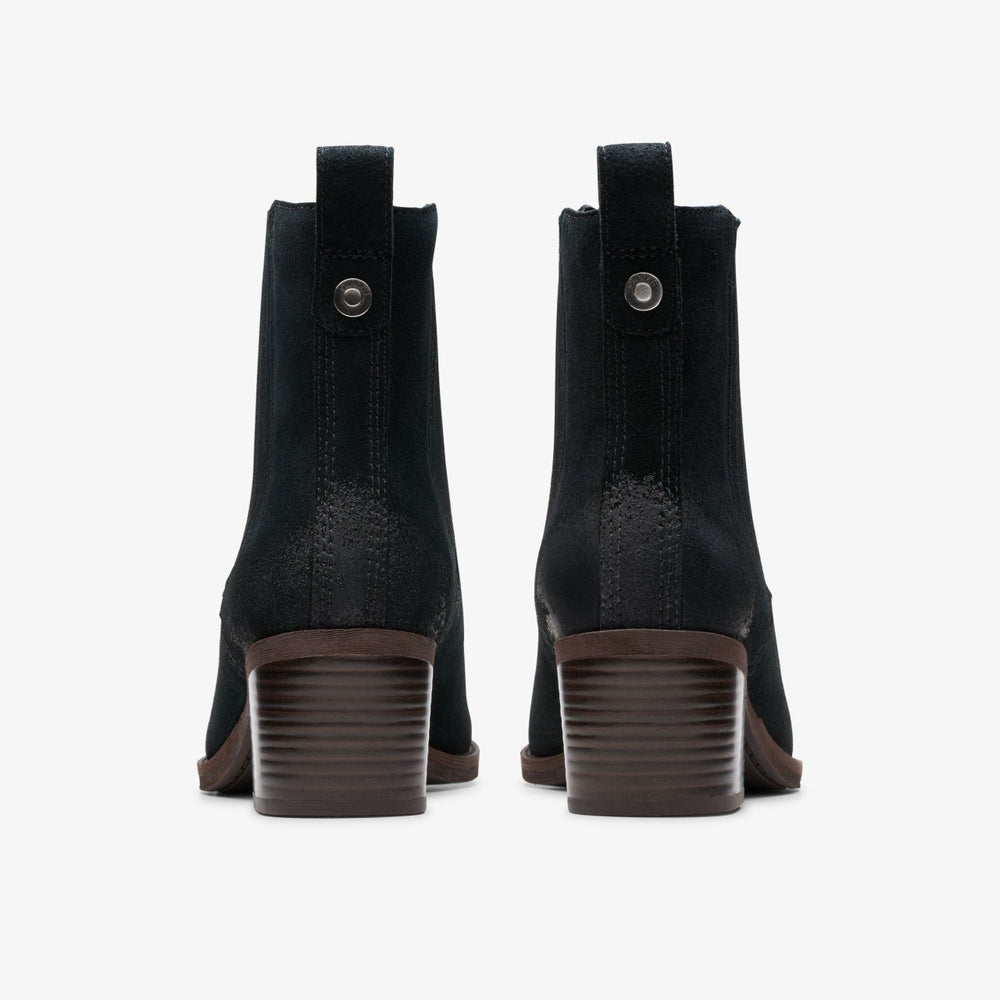 Morzine Top Ankle Boot Black Suede