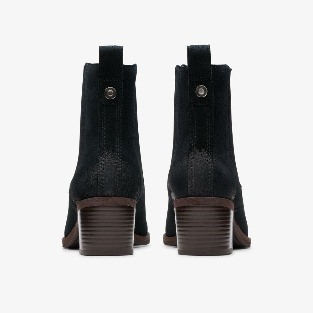 Morzine Top Ankle Boot Black Suede