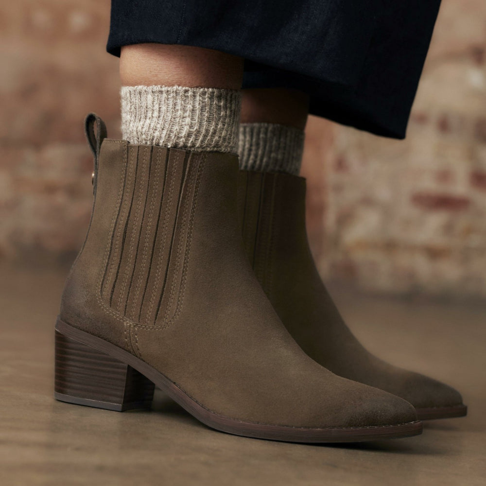 Morzine Top Ankle Boot Mole Grey Suede