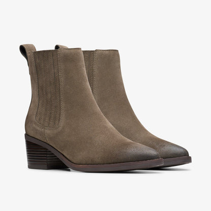 Morzine Top Ankle Boot Mole Grey Suede