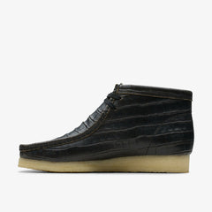 Wallabee Boot Black Crocodile Distress