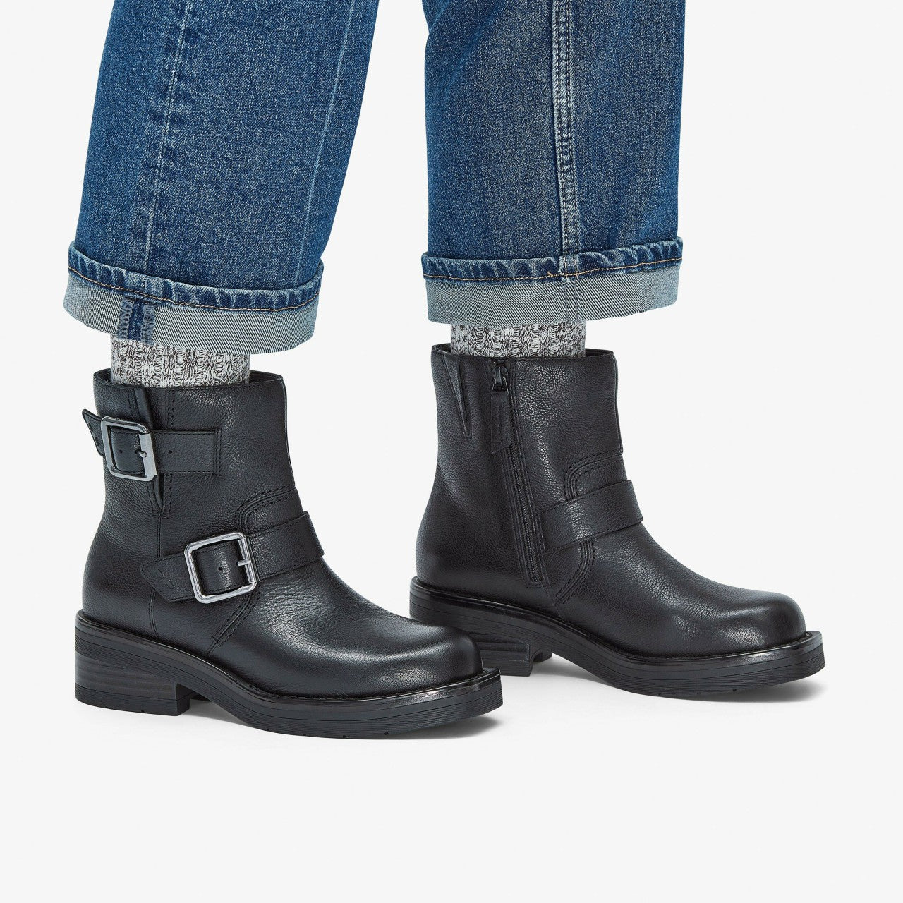 Rebelle Buckle Black Leather