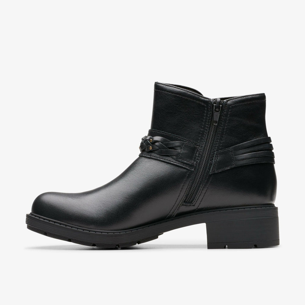Hearth Kaylie Ankle Boot Black Leather