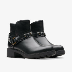 Hearth Kaylie Ankle Boot Black Leather