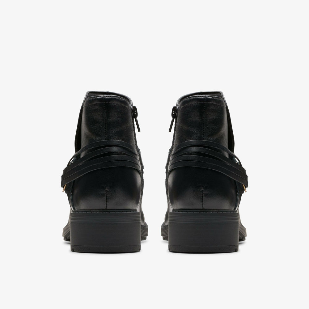 Hearth Kaylie Ankle Boot Black Leather