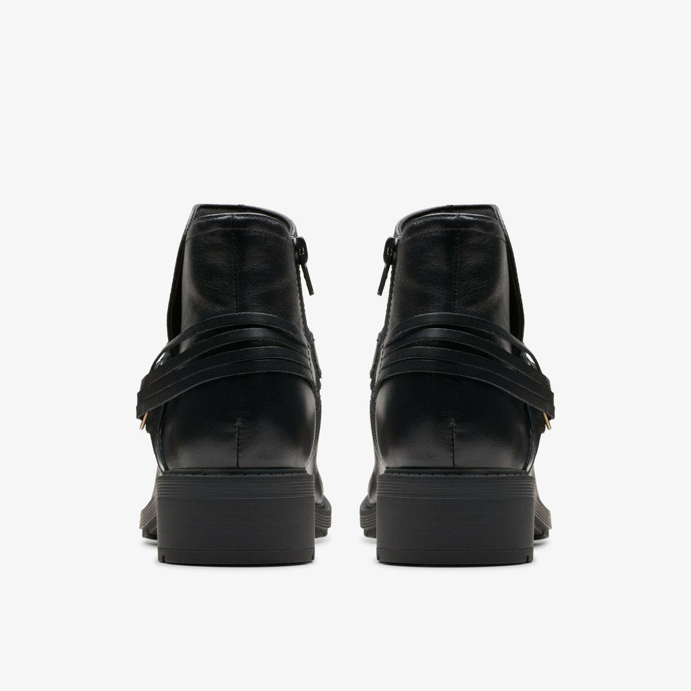Hearth Kaylie Ankle Boot Black Leather