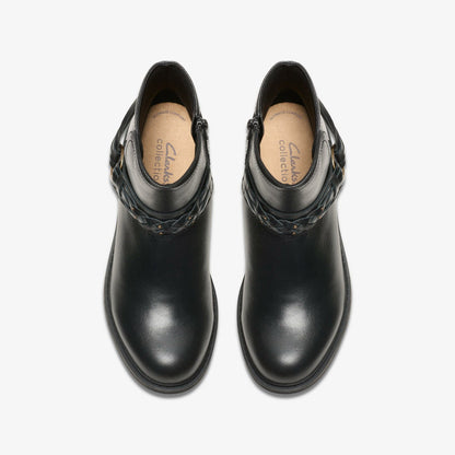 Hearth Kaylie Ankle Boot Black Leather