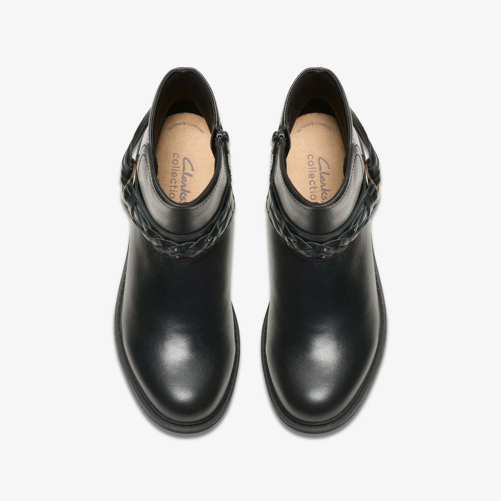 Hearth Kaylie Ankle Boot Black Leather