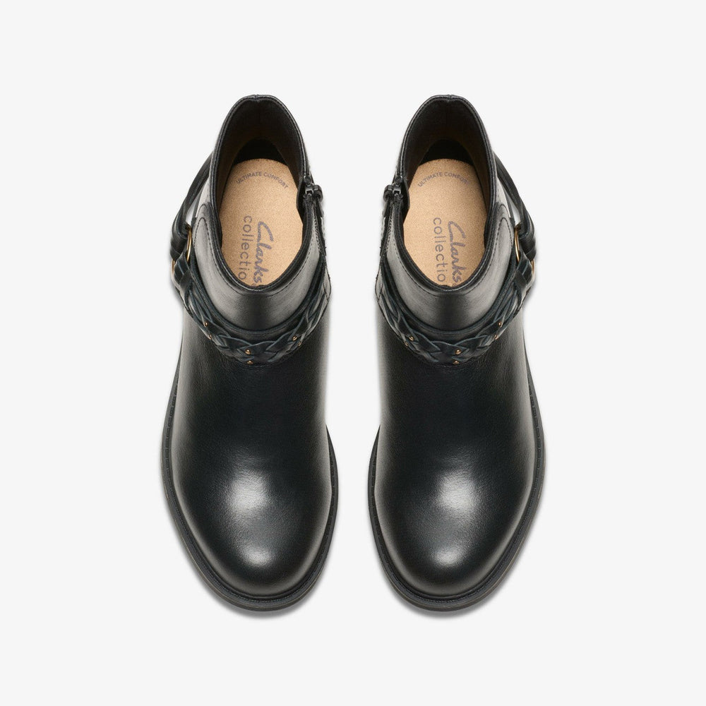 Hearth Kaylie Ankle Boot Black Leather
