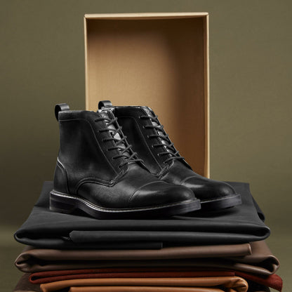 Aldwin Cap Black Leather