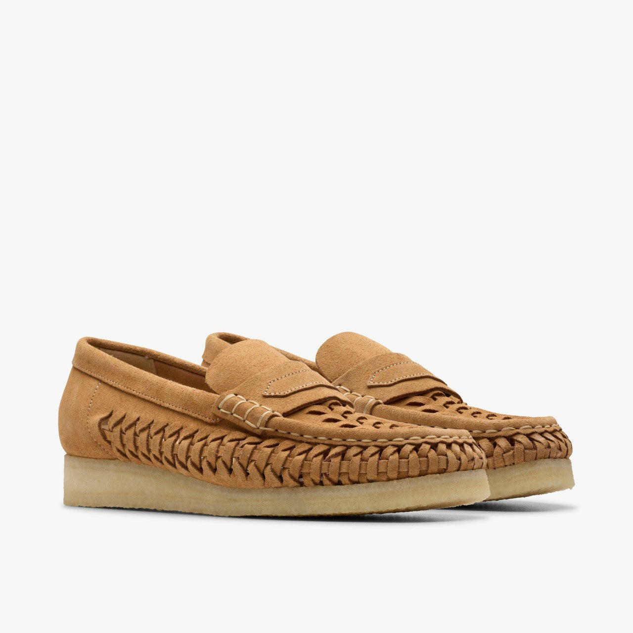 Wallabee Loafer Weave Tan Suede
